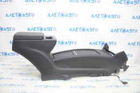 Central console, armrest and cup holders Tesla Model S 16-20 rest, black leather, dark wood insert, bumpers