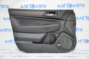 Door trim card front left Subaru Outback 15-19 black, leather, wood insert, Harman Kardon
