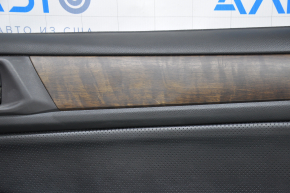 Door trim card front right Subaru Outback 15-19 black, leather, wood insert, Harman Kardon, scratches on wood, bumps, abrasions