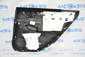 Door trim card rear left Subaru Outback 15-19 black, leather, wood insert, scratches on wood