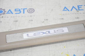 Door sill trim with illumination rear left Lexus RX300 RX330 RX350 RX400h 04-09 beige, scratches on chrome
