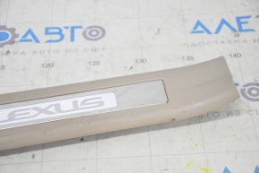 Door sill trim with backlight rear right Lexus RX300 RX330 RX350 RX400h 04-09 beige, scratches on chrome