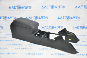 Console central armrest Subaru Outback 15-19 leather, black, with air duct, heated, scratches
