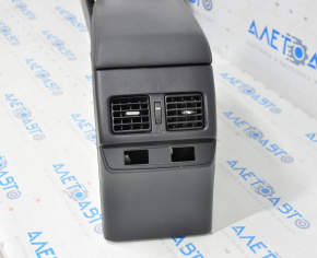 Console central armrest Subaru Outback 15-19 leather, black, with air duct, heated, scratches