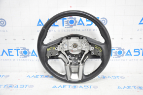 Steering wheel bare Subaru Outback 15-19 leather, black, with pads, scratches, tears