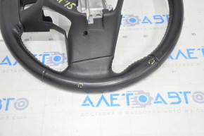 Steering wheel bare Subaru Outback 15-19 leather, black, with pads, scratches, tears