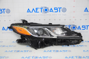 Headlight front right complete Toyota Camry v70 18-20 halogen + LED, water damage