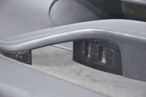 Door trim card front left Tesla Model Y 20-25 leather black, without backlight, with suede insert, with window lift control, with door opening button, no overlay