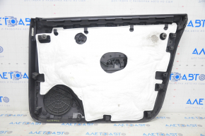 Door trim card front left Tesla Model Y 20-25 leather black, without backlight, with suede insert, with window lift control, with door opening button, no overlay