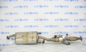Exhaust line middle part with catalytic converter and heater Lexus RX450h 10-15 is flattened