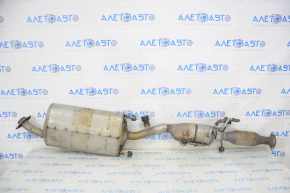 Exhaust line middle part with catalytic converter and heater Lexus RX450h 10-15 is flattened