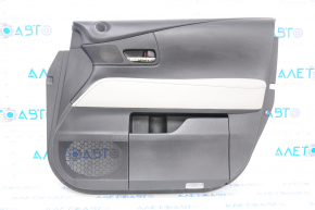 Door trim card front right Lexus RX350 RX450h 10-15 black with black insert leather, armrest gray leather type 2, scratches