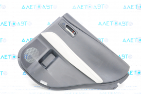 Door trim card rear right Lexus RX350 RX450h 10-15 black with black insert leather, armrest gray leather type 2, scratches