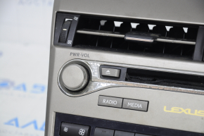 Radio, Tape recorder, Climate control, Panel assembly Lexus RX350 RX450h 10-15 type 3, chrome swelled, scratches