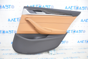 Door trim card rear right BMW 5 G30 17-23 leather brown