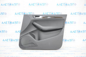Door trim card front right Audi Q5 8R 09-17 black, insert black, armrest rubber, molding under wood gloss, scratches