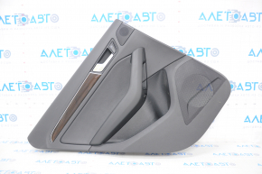 Door trim card rear left Audi Q5 8R 09-17 black, insert black, armrest rubber, molding under wood gloss, scratches
