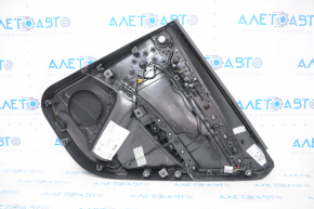 Door trim card rear left Audi Q5 8R 09-17 black, insert black, armrest rubber, molding under wood gloss, scratches