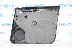 Door trim card front left Audi Q5 8R 09-17 black, insert black, armrest rubber, molding under wood gloss, scratches