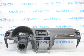 Torpedo front panel with AIRBAG Audi Q5 8R 09-17 black, wooden insert dark wood