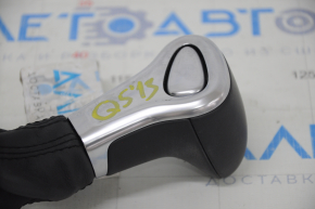 Gear knob Audi Q5 8R 12-17 black leather, scratches on chrome