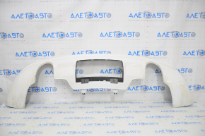 Rear bumper lip for 2 pipes Audi Q5 8R 13-17 without parking sensors, for towbar, white, scratches, bumps