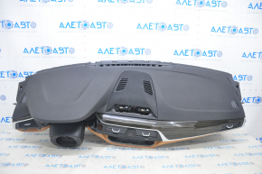 Torpedo front panel with AIRBAG BMW 5 G30 17-23 black + brown, wood inserts