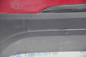 Rear bumper assembly Chevrolet Bolt 17-21 with BSM units and parking sensors, with optics, red, pressed