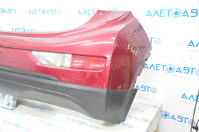 Rear bumper assembly Chevrolet Bolt 17-21 with BSM units and parking sensors, with optics, red, pressed