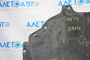 Mazda 6 13-21 rear engine protection is dented, no cover, broken fastener, tears