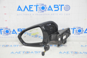 Side mirror left Chevrolet Bolt 17-19 12 pins, black with chrome molding, with camera, turn signal, BSM, bumper on chrome