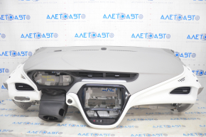 Torpedo front panel with AIRBAG Chevrolet Bolt 17-21 light gray, with white inserts