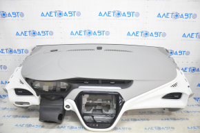 Torpedo front panel with AIRBAG Chevrolet Bolt 17-21 light gray, with white inserts