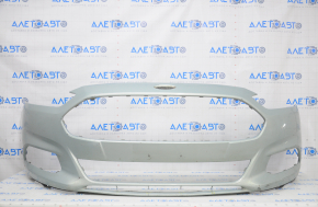 Front bumper bare Ford Fusion mk5 13-16 without parking sensors, blue, scratches, broken fasteners, cracks, scuffs