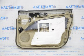 Door trim card front left Ford Fusion mk5 13-16 beige with beige insert cloth, armrest leather, molding gray structure, scratches