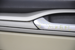 Door trim card front left Ford Fusion mk5 13-16 beige with beige insert cloth, armrest leather, molding gray structure, scratches