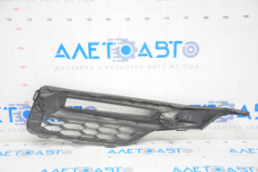 Front bumper side grille left Honda Accord 16-17 under PTF hybrid, black gloss with overlay