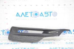 Front bumper side grille right Honda Accord 16-17 under PTF hybrid, black gloss with overlay