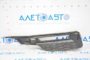 Front bumper side grille right Honda Accord 16-17 under PTF hybrid, black gloss with overlay