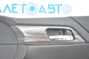 Door trim card front right Honda Accord 13-17 leather black, wood trim, type 2