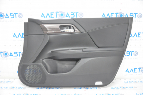 Door trim card front right Honda Accord 13-17 leather black, wood trim, type 2