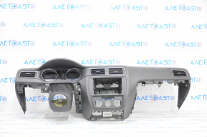 Torpedo front panel without AIRBAG VW Jetta 11-18 USA black, scratches