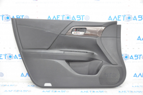 Door trim card front left Honda Accord 13-17 leather black, wood trim, type 2
