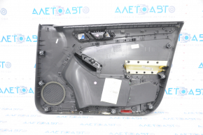 Door trim card front left VW Jetta 11-18 USA black, with black insert plastic, armrest leather, molding gray gloss type 1, scratches