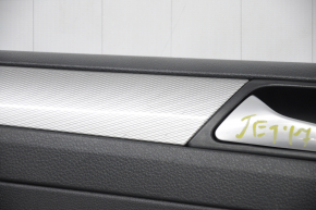 Door trim card front left VW Jetta 11-18 USA black, with black insert plastic, armrest leather, molding gray gloss type 1, scratches