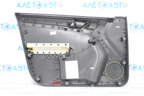 Door trim card front right VW Jetta 11-18 USA black, with black insert plastic, armrest leather, molding gray gloss type 1, scratches