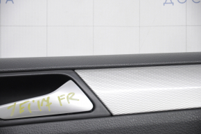Door trim card front right VW Jetta 11-18 USA black, with black insert plastic, armrest leather, molding gray gloss type 1, scratches