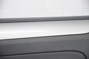 Door trim card front right VW Jetta 11-18 USA black, with black insert plastic, armrest leather, molding gray gloss type 1, scratches