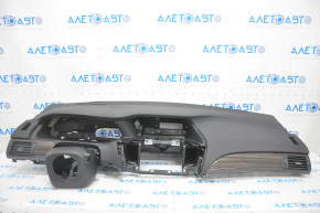 Torpedo front panel with AIRBAG Honda Accord 13-17 black, wood inserts