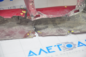 Front bumper bare Toyota Prius V 12-14 pre-rest, red, dented, tears, broken fasteners